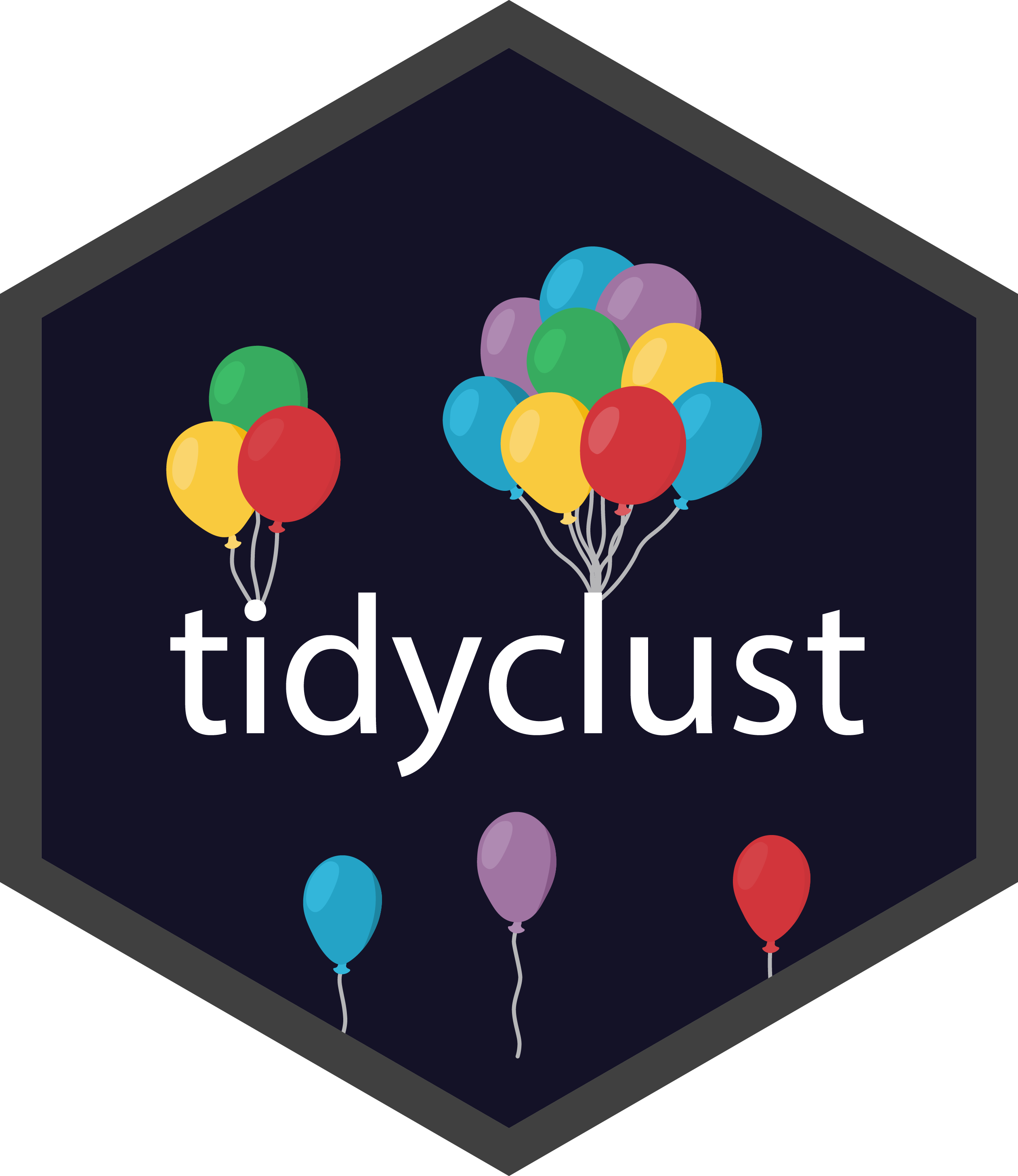 Hex logo for tidyclust