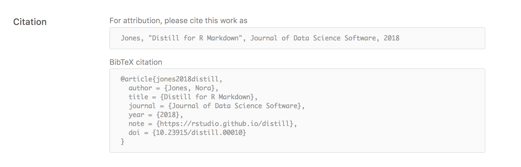 Distill for R Markdown: Citations