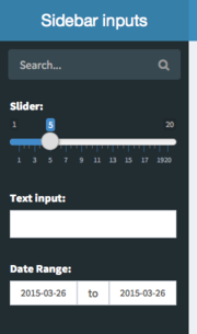 Sidebar inputs